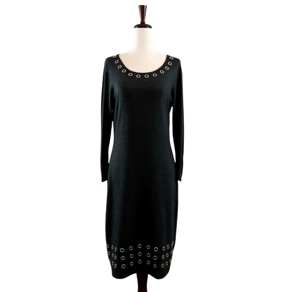 🎁NWOT Calvin Klein Dress. Grommets on Neckline & Bottom Zippers on Sleeve Cuffs